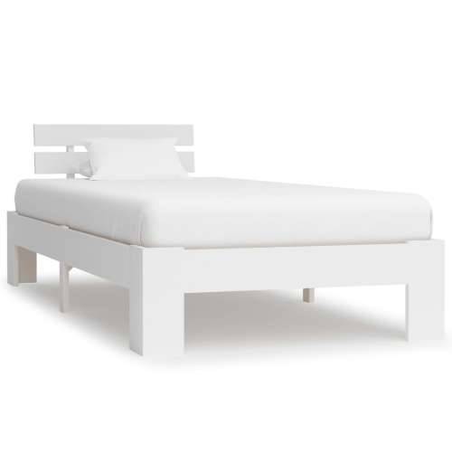 Okvir za krevet od masivne borovine bijeli 100 x 200 cm