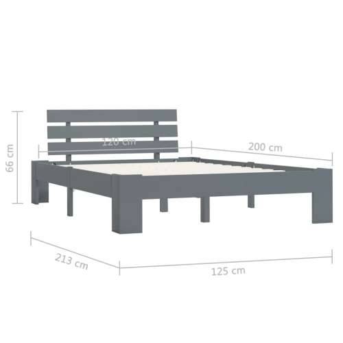 Okvir za krevet od masivne borovine sivi 120 x 200 cm - Siva 120 x 200 cm Cijena