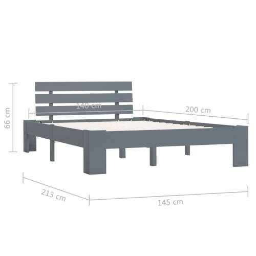 Okvir za krevet od masivne borovine sivi 140 x 200 cm - Siva 140 x 200 cm Cijena