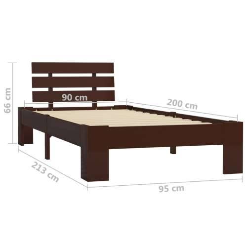 Okvir za krevet od masivne borovine tamnosmeđi 90 x 200 cm Cijena