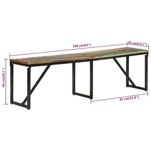 Klupa 160x35x46 cm od masivnog obnovljenog drva - Šareni 160 x 35 x 46 cm Cijena