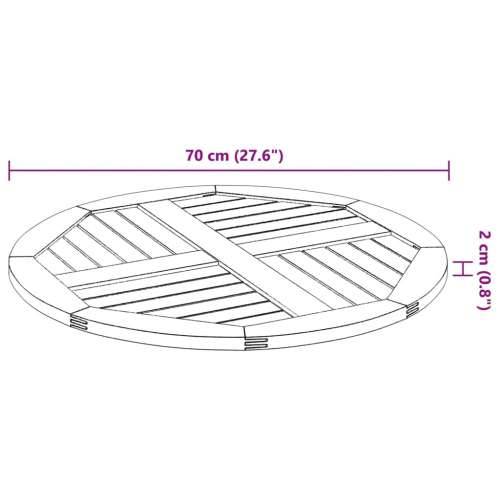 Stolna ploča Ø70x2 cm okrugla od masivnog bagremovog drva - 70 cm 1 Okruglo Cijena