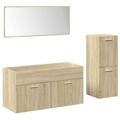 3-dijelni set kupaonskog namještaja boja hrasta sonome drveni - sonoma hrast 90 x 38.5 x 46 cm 1 Cijena
