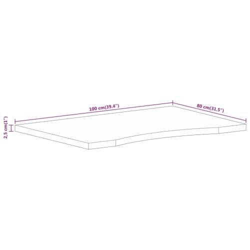 Ploča za radni stol zaobljena 100x80x2,5 cm od drva manga Cijena