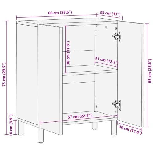 Komoda crna 60 x 33 x 75 cm konstruirano drvo Cijena