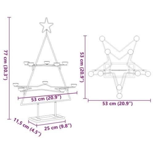 Metalno ukrasno božićno drvce crno 75 cm - 75 cm 1 Cijena