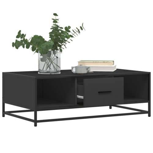 Stolić za kavu crni 100x57x35 cm konstruirano drvo i metal - Crna 1 Cijena