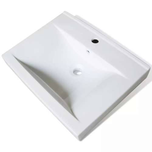 Luksuzni keramički pravokutni umivaonik bijeli 60 x 46 cm Cijena