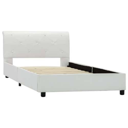 Okvir za krevet od umjetne kože bijeli 90 x 200 cm - Bijela 90 x 200 cm Cijena