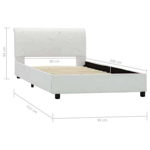 Okvir za krevet od umjetne kože bijeli 90 x 200 cm - Bijela 90 x 200 cm Cijena