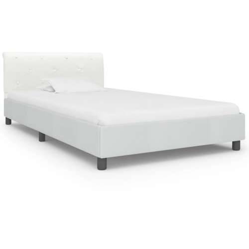 Okvir za krevet od umjetne kože bijeli 100 x 200 cm - Bijela 100 x 200 cm Cijena