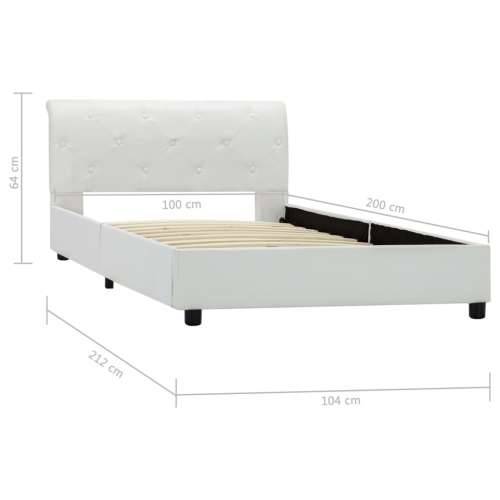 Okvir za krevet od umjetne kože bijeli 100 x 200 cm - Bijela 100 x 200 cm Cijena
