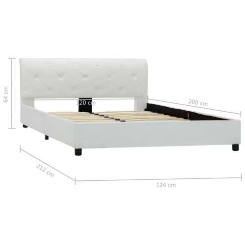 Okvir za krevet od umjetne kože bijeli 120 x 200 cm - Bijela 120 x 200 cm Cijena