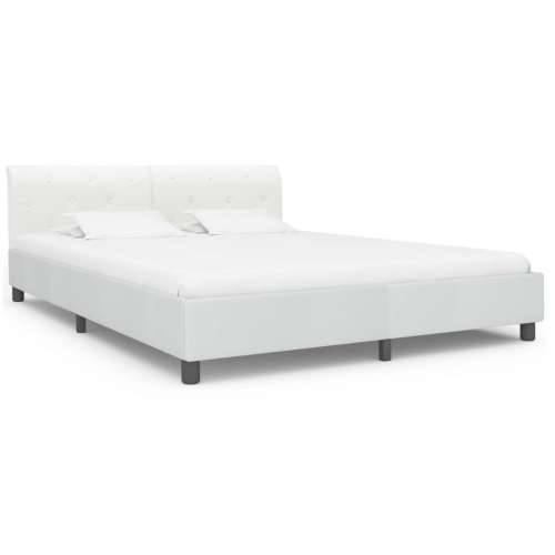 Okvir za krevet od umjetne kože bijeli 160 x 200 cm - Bijela 160 x 200 cm Cijena