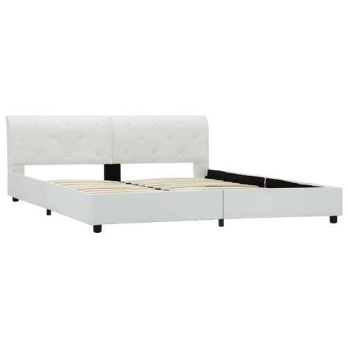 Okvir za krevet od umjetne kože bijeli 160 x 200 cm - Bijela 160 x 200 cm Cijena
