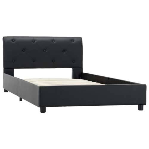 Okvir za krevet od umjetne kože crni 90 x 200 cm - Crna 90 x 200 cm Cijena