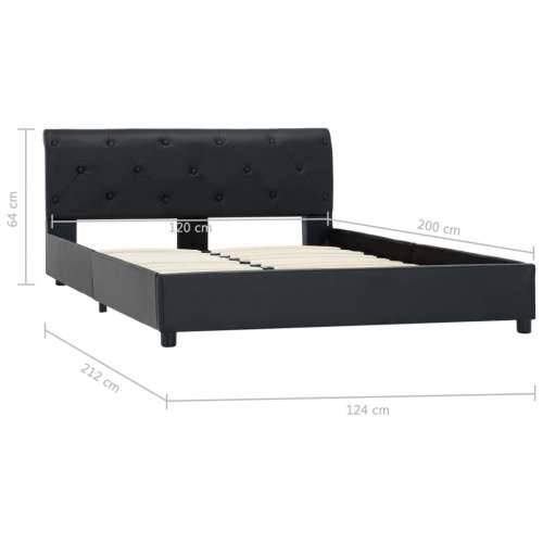 Okvir za krevet od umjetne kože crni 120 x 200 cm - Crna 120 x 200 cm Cijena