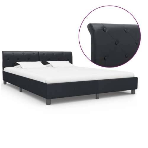 Okvir za krevet od umjetne kože crni 160 x 200 cm - Crna 160 x 200 cm Cijena