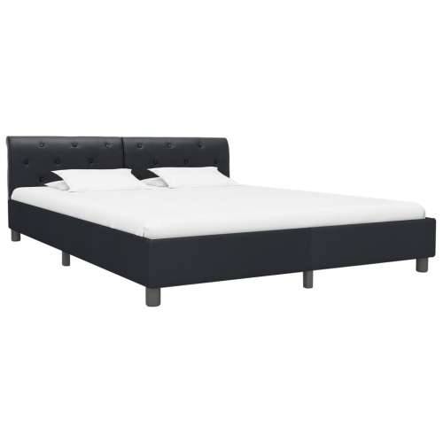 Okvir za krevet od umjetne kože crni 160 x 200 cm - Crna 160 x 200 cm Cijena