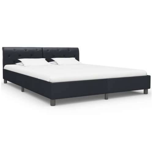 Okvir za krevet od umjetne kože crni 160 x 200 cm - Crna 160 x 200 cm Cijena