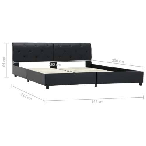 Okvir za krevet od umjetne kože crni 160 x 200 cm - Crna 160 x 200 cm Cijena