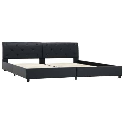 Okvir za krevet od umjetne kože crni 180 x 200 cm - Crna 180 x 200 cm Cijena
