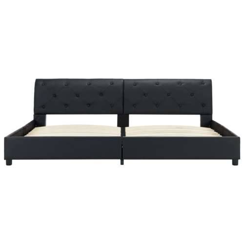 Okvir za krevet od umjetne kože crni 180 x 200 cm - Crna 180 x 200 cm Cijena