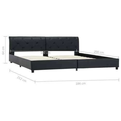 Okvir za krevet od umjetne kože crni 180 x 200 cm - Crna 180 x 200 cm Cijena