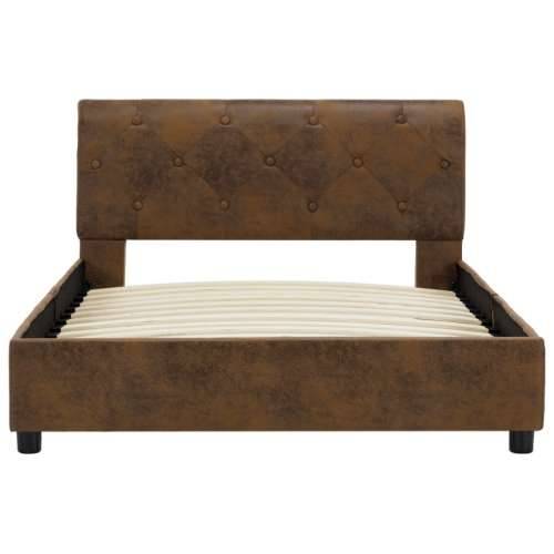 Okvir za krevet od umjetne brušene kože smeđi 100 x 200 cm Cijena