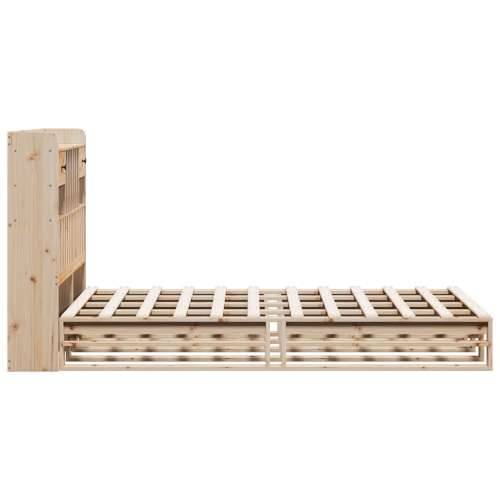 Krevet s regalom za knjige bez madraca 135x190 cm od borovine - Prirodna 135 x 190 cm Cijena