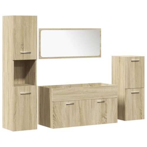4-dijelni set kupaonskog namještaja boja hrasta sonome drveni - sonoma hrast 90 x 38.5 x 46 cm 1 Cijena