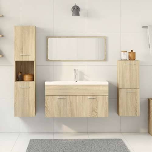 4-dijelni set kupaonskog namještaja boja hrasta sonome drveni - sonoma hrast 90 x 38.5 x 46 cm 1 Cijena