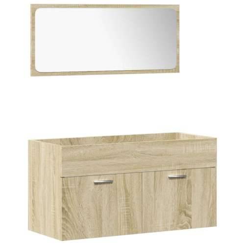 4-dijelni set kupaonskog namještaja boja hrasta sonome drveni - sonoma hrast 90 x 38.5 x 46 cm 1 Cijena