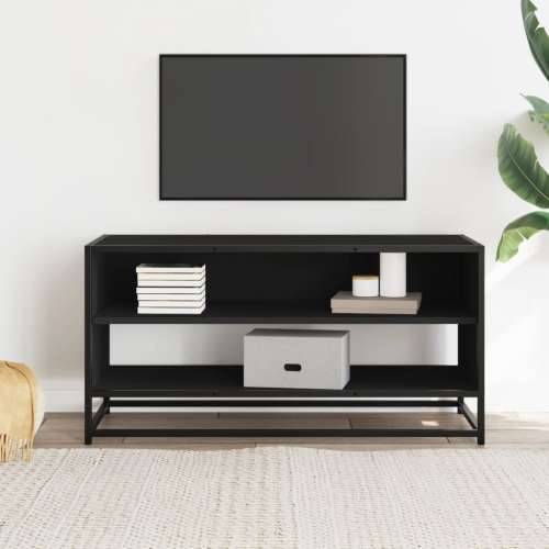 TV ormarić crni 91 x 40 x 46 cm konstruirano drvo i metal - Crna 1 91 cm Cijena