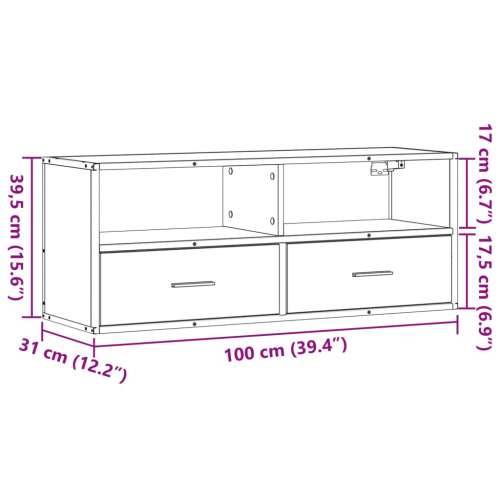 TV ormarić crni 100 x 31 x 39,5 cm konstruirano drvo i metal - Crna 1 100 cm Cijena