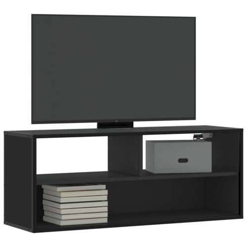 TV ormarić crni 100 x 31 x 39,5 cm konstruirano drvo i metal - Crna 1 100 cm Cijena