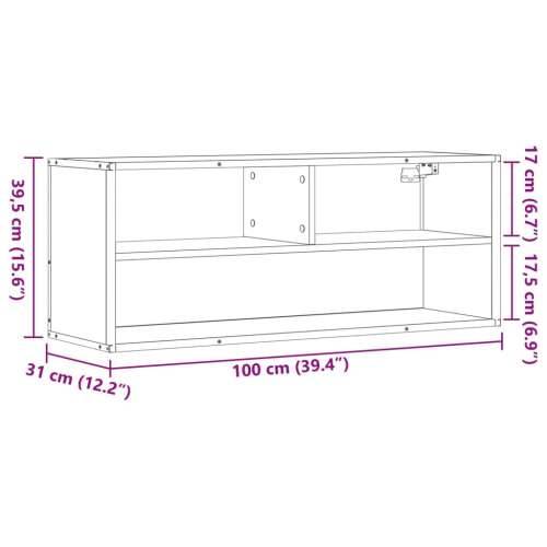 TV ormarić crni 100 x 31 x 39,5 cm konstruirano drvo i metal - Crna 1 100 cm Cijena