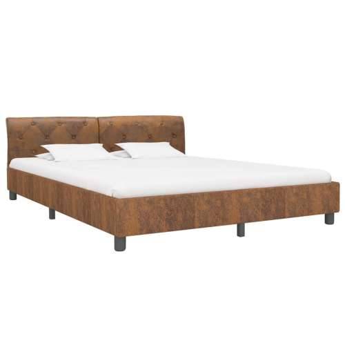 Okvir za krevet od umjetne brušene kože smeđi 160 x 200 cm Cijena