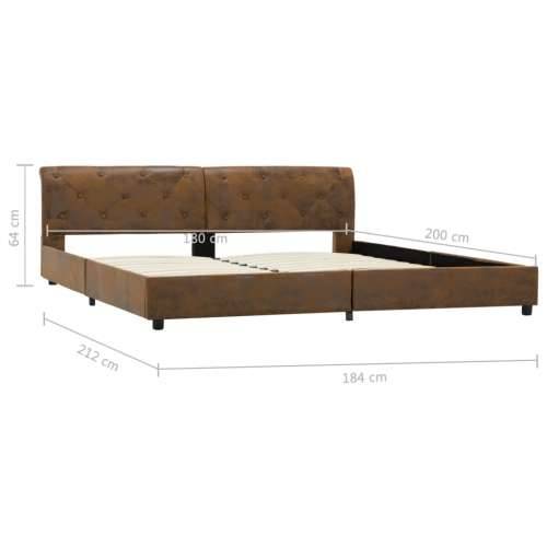 Okvir za krevet od umjetne brušene kože smeđi 180 x 200 cm - Smeđa 180 x 200 cm Cijena