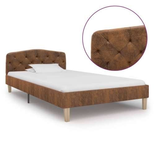 Okvir za krevet od umjetne brušene kože smeđi 90 x 200 cm