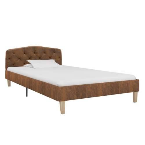 Okvir za krevet od umjetne brušene kože smeđi 90 x 200 cm Cijena