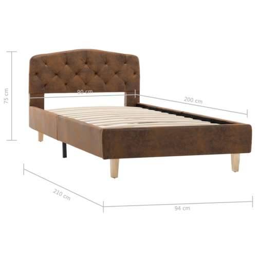 Okvir za krevet od umjetne brušene kože smeđi 90 x 200 cm Cijena