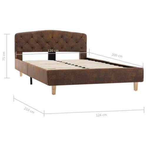 Okvir za krevet od umjetne brušene kože smeđi 120 x 200 cm - Smeđa 120 x 200 cm Cijena