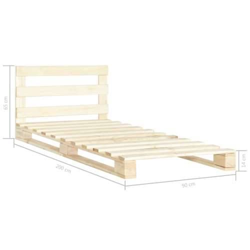 Okvir za krevet od paleta od masivne borovine 90 x 200 cm - Boja drva 90 x 200 cm Cijena