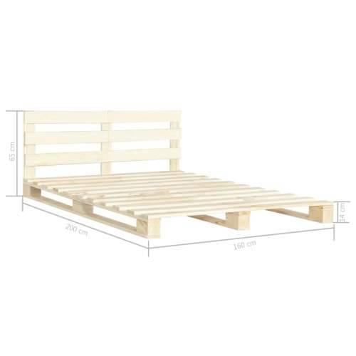 Okvir za krevet od paleta od masivne borovine 160 x 200 cm - Boja drva 160 x 200 cm Cijena