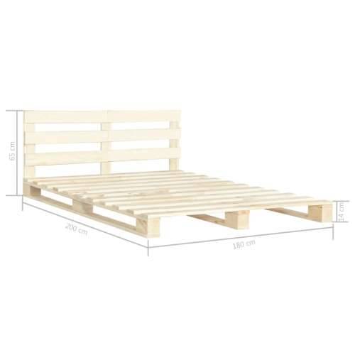 Okvir za krevet od paleta od masivne borovine 180 x 200 cm - Boja drva 180 x 200 cm Cijena
