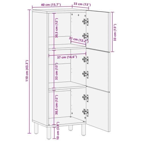 Visoka komoda crna 40 x 33 x 110 cm od konstruiranog drva Cijena