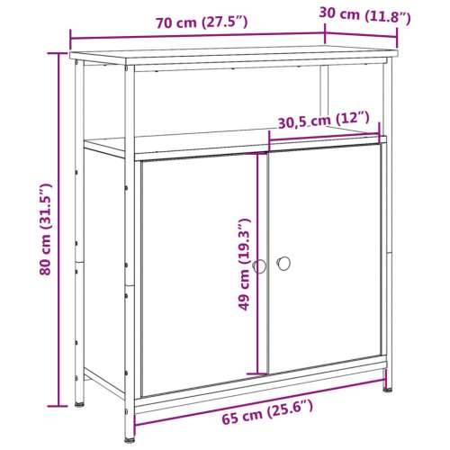Komoda boja staro drvo 70x30x80 cm od konstruiranog drva - Staro drvo 1 Cijena