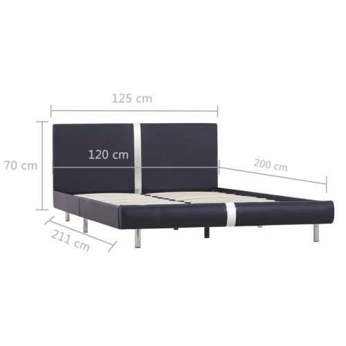 Okvir za krevet od umjetne kože crni 120 x 200 cm - Crna 120 x 200 cm Cijena