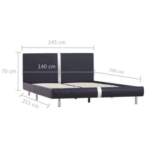 Okvir za krevet od umjetne kože crni 140 x 200 cm - Crna 140 x 200 cm Cijena